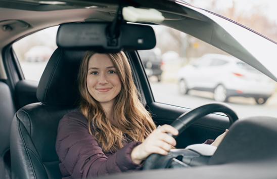 woman in car