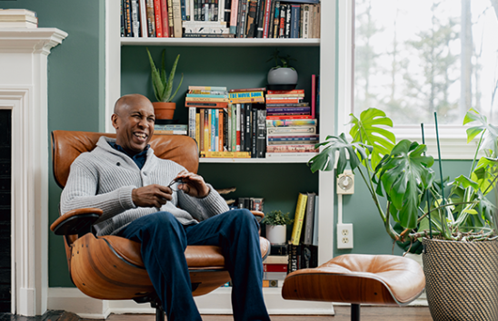 man in chair